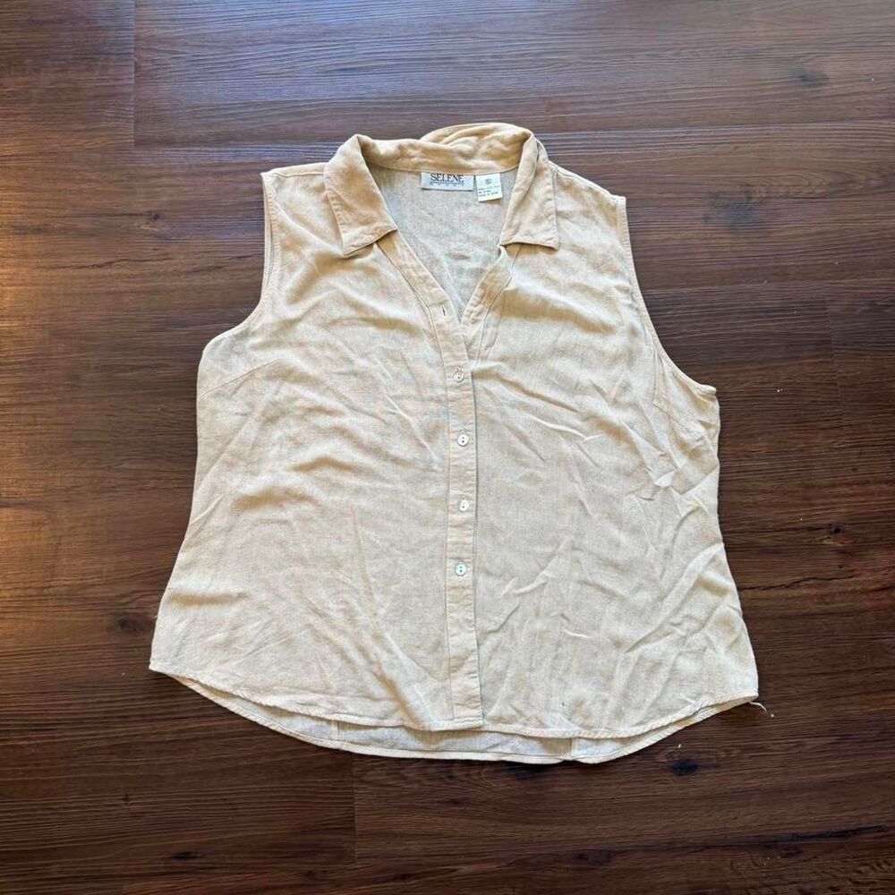 Unbranded Women's Tan and Cream Blouse